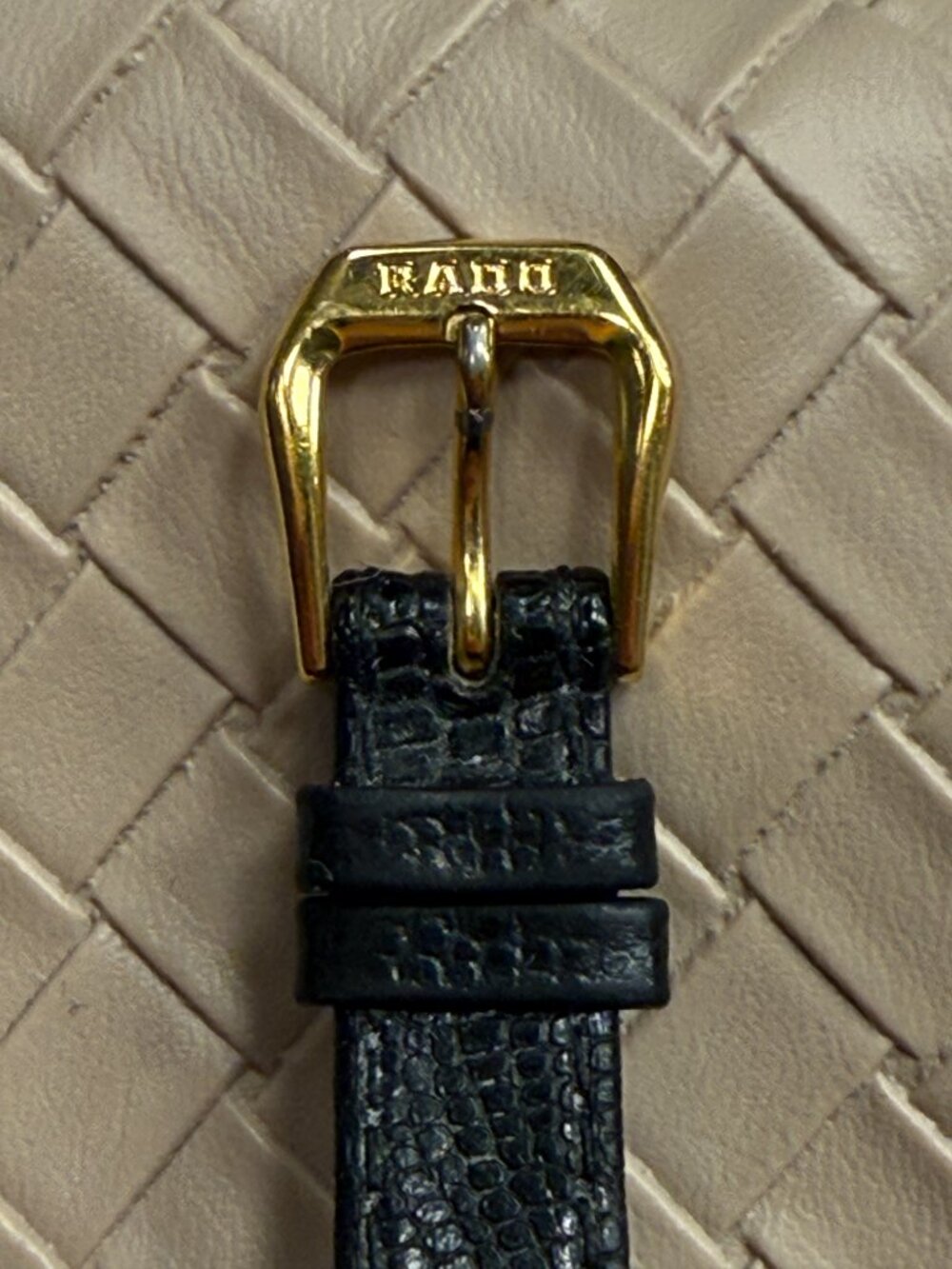 Vintage Rado Florence Ladies Tank Watch Diamond Markers Black Dial Gold Swiss - Picture 7 of 10